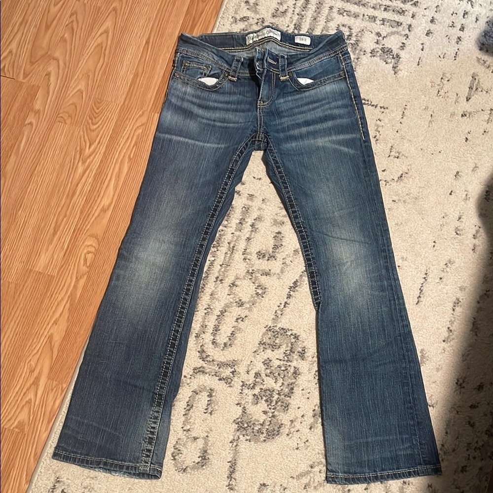 BKE Blue Boot Cut Jeans with Vintage Wash